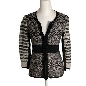 NIC+ZOE Women’s Black and Grey Knit Sweater Size Small
